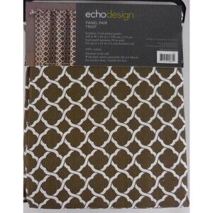 NWT Echo Window Cotton Curtain Panels Drapes 50x84 Pair chocolate Brown